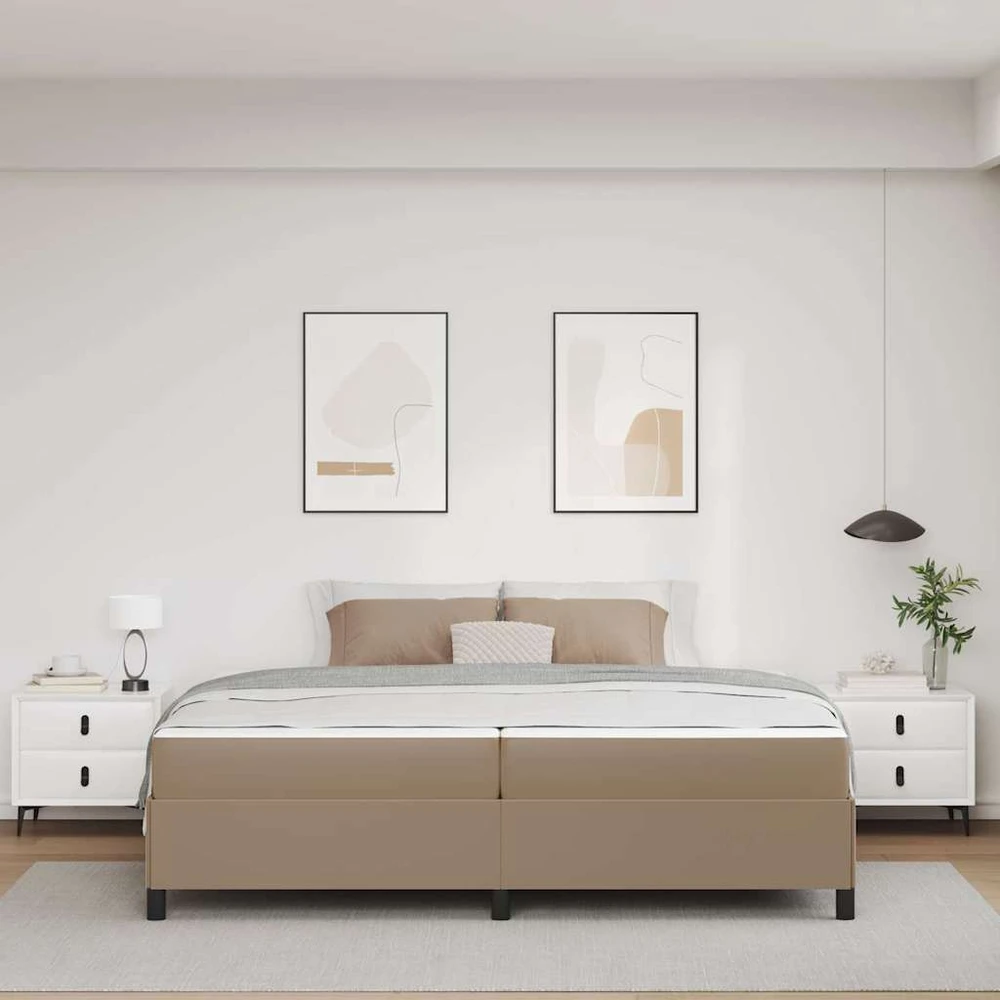Lovos rėmas su čiužiniu Kapučino 200 x 200 cm audinys