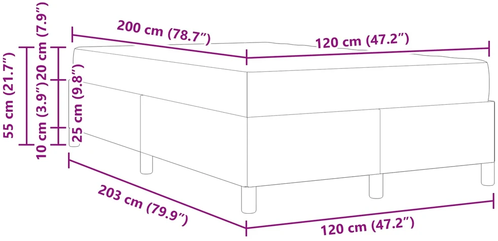 Lova Lovos rėmas su čiužiniu Kreminė 120 x 200 cm audinys