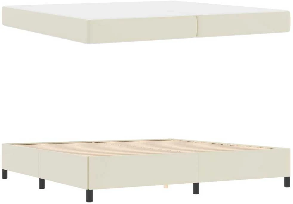 Lovos rėmas su čiužiniu Kreminė 200 x 200 cm audinys