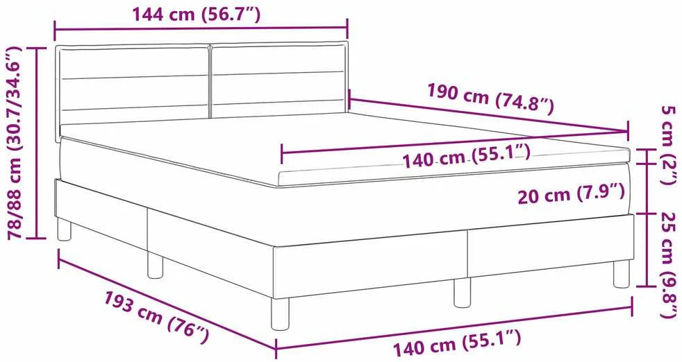 Kiemas lova su LED juostelėmis Mėlyna 140 x 190 cm audinys