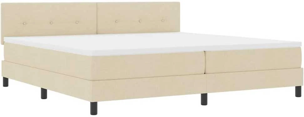 Kiemas lova su LED juostelėmis Kreminė 200 x 200 cm audinys