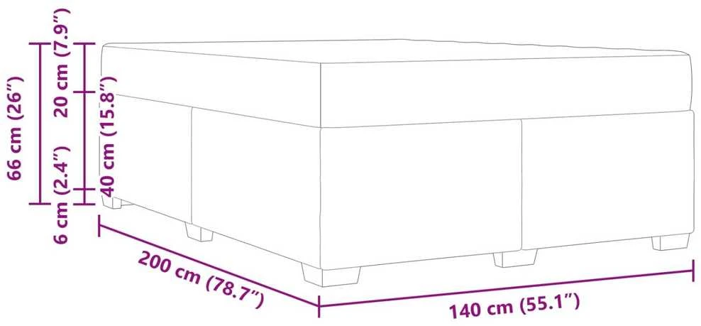 Lovos rėmas su čiužiniu Juoda 140 x 200 cm audinys