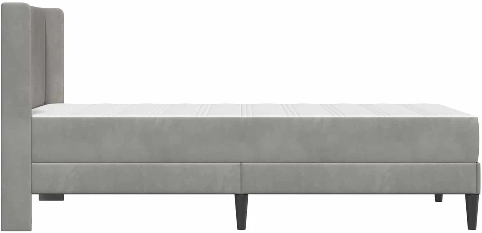 Lovos rėmas su čiužiniu Šviesiai pilka 100 x 200 cm Aksomas