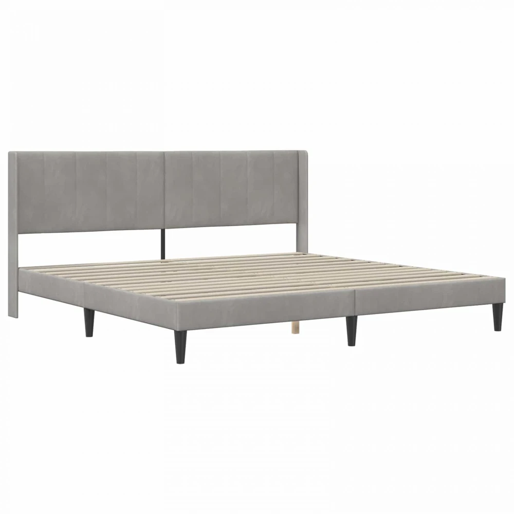 Čiužinys Lovos rėmas su čiužiniu Šviesiai pilka 180 x 200 cm Aksomas
