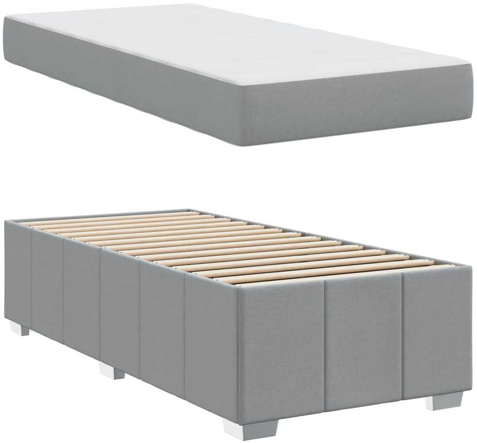 Lova Lovos rėmas su čiužiniu Šviesiai pilka 80 x 200 cm audinys