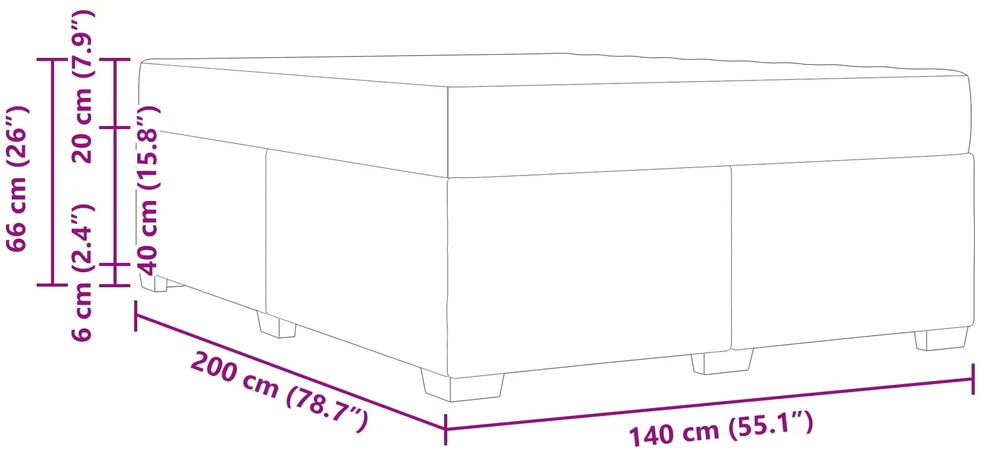 Lovos rėmas su čiužiniu Tamsiai pilka 140 x 200 cm audinys