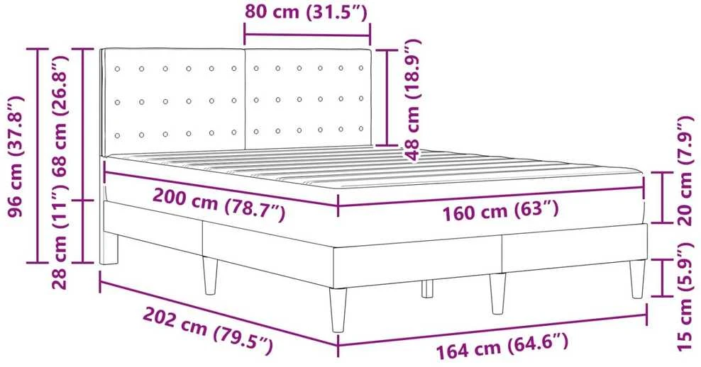 Lovos rėmas su čiužiniu Tamsiai pilka 160 x 200 cm Audinys