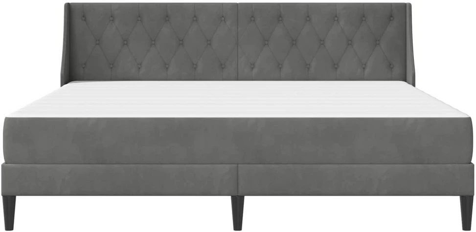 Lovos rėmas su čiužiniu Tamsiai pilka 180 x 200 cm Aksomas