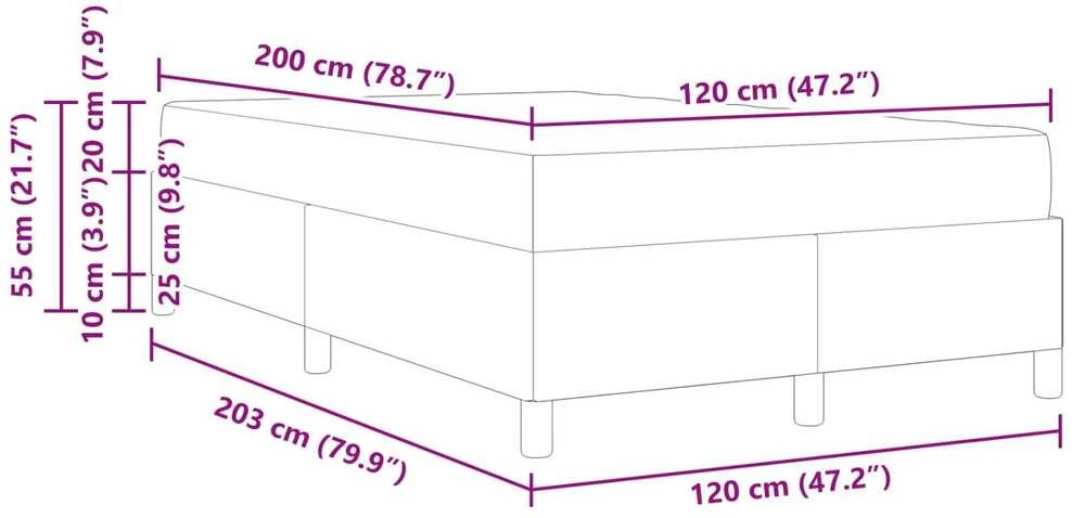 Lova Lovos rėmas Tamsiai rudas 120 x 200 cm audinys