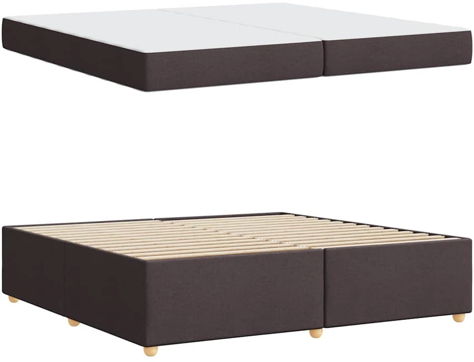 Lovos rėmas su čiužiniu Tamsiai rudas 200 x 200 cm audinys