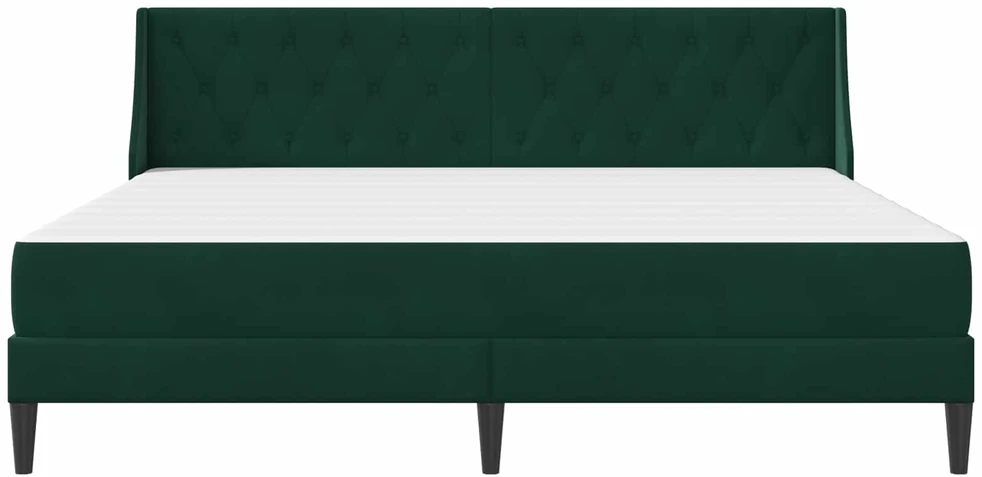 Lovos rėmas su čiužiniu Tamsiai žalia 200 x 200 cm Aksomas