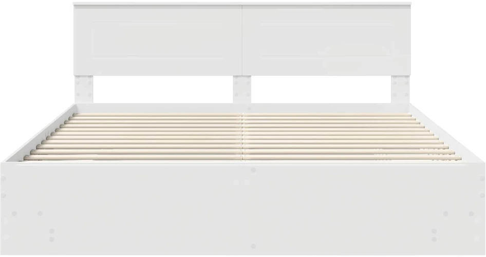 Lovos rėmas su galvūgalio Balta 180 x 200 cm Apdirbta mediena