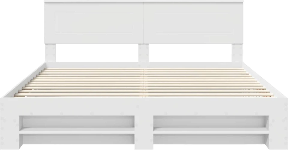 Lovos rėmas su galvūgalio Balta 180 x 200 cm Apdirbta mediena