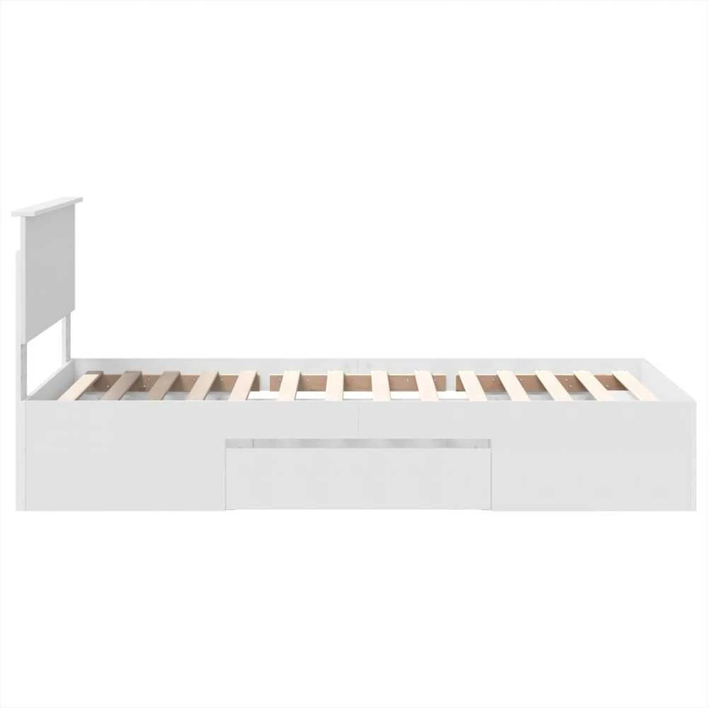 Lova Lovos rėmas su galvūgalio Balta 80 x 200 cm Apdirbta mediena