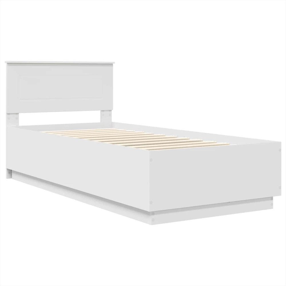 Lova Lovos rėmas su galvūgalio Balta 90 x 200 cm Apdirbta mediena