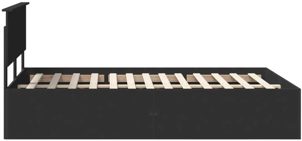 Lovos rėmas su galvūgalio Juoda 150 x 200 cm Apdirbta mediena