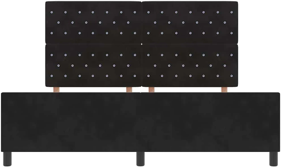 Kiemas lova su galvūgalio Juoda 180 x 200 cm Aksomas