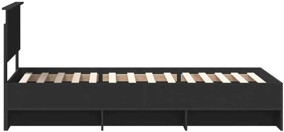 Lova Lovos rėmas su galvūgalio Juoda 80 x 200 cm Apdirbta mediena
