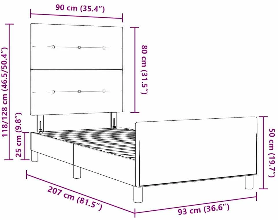 Lova Lovos rėmas su galvūgalio Juoda 90 x 200 cm audinys
