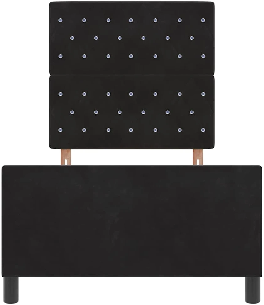 Kiemas lova su galvūgalio Juoda 90 x 200 cm Aksomas