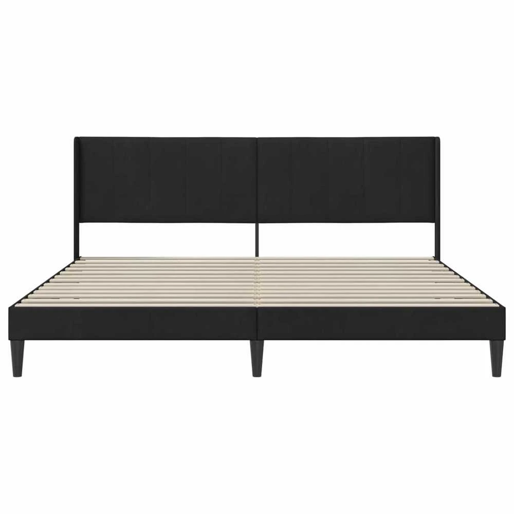 Lovos rėmas su galvūgalio Juoda 200 x 200 cm Aksomas