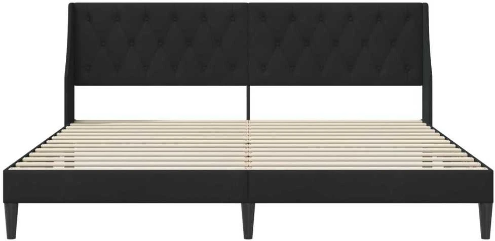 Lovos rėmas su galvūgalio Juodas 200 x 200 cm Aksomas