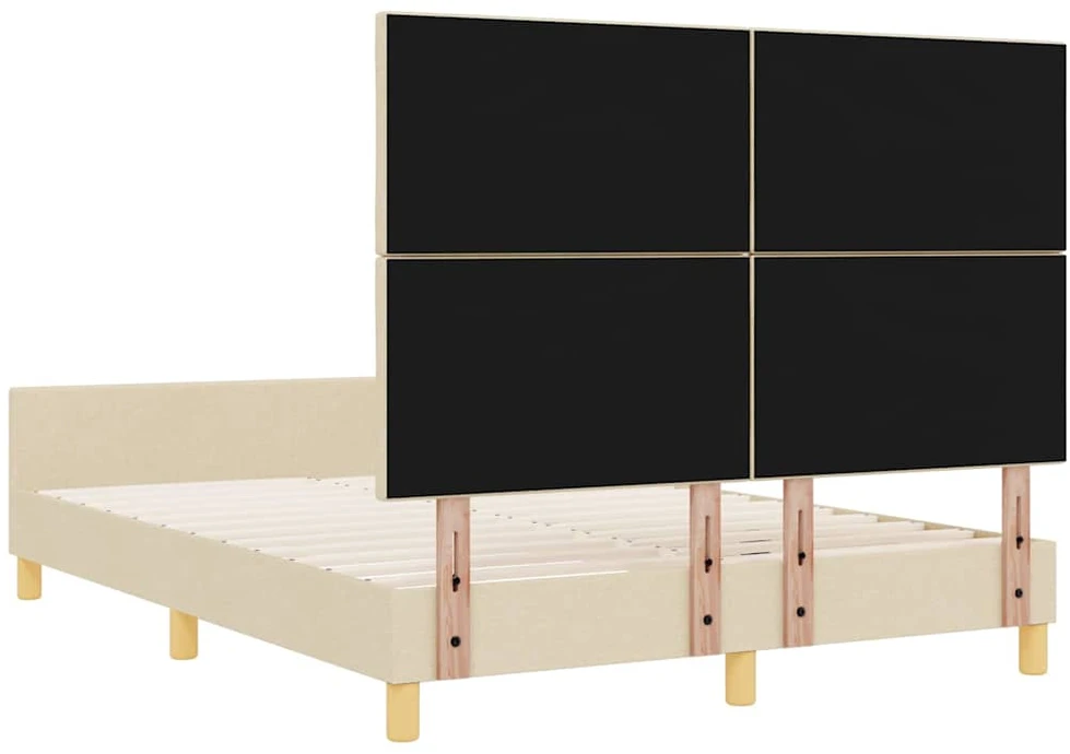 Lovos rėmas su galvūgalio Kreminė 160 x 200 cm audinys