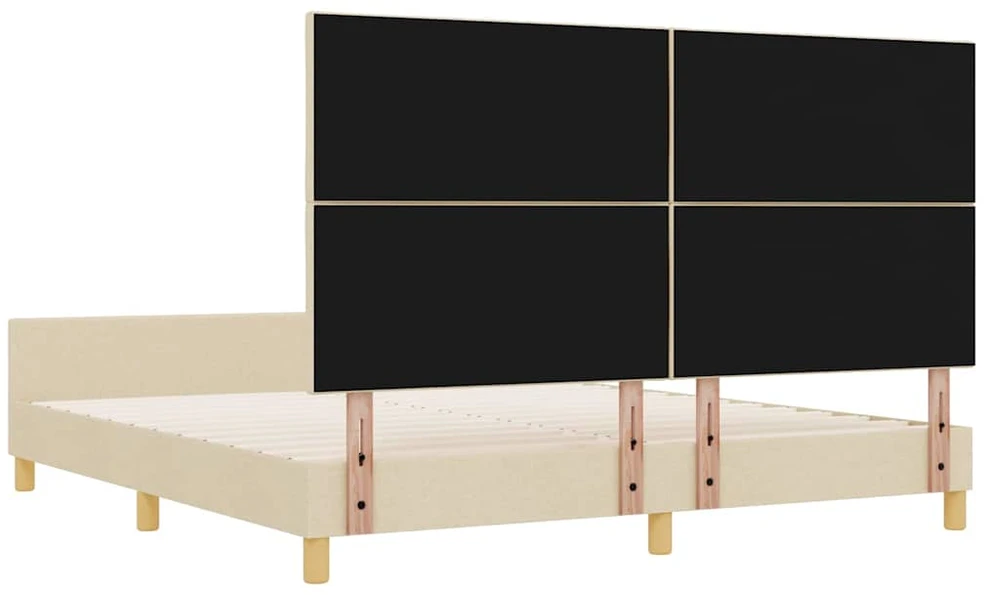 Lovos rėmas su galvūgalio Kreminė 180 x 200 cm audinys