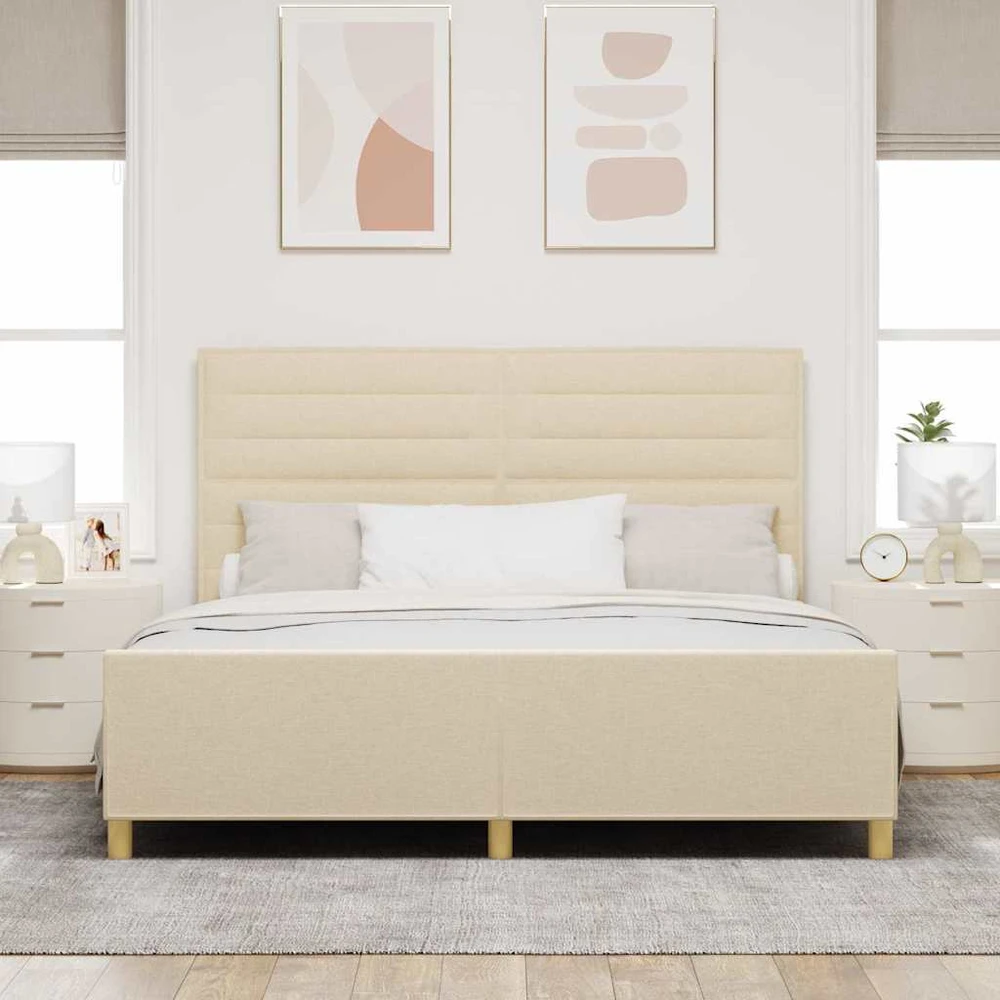 Lovos rėmas su galvūgalio Kreminė 180 x 200 cm audinys