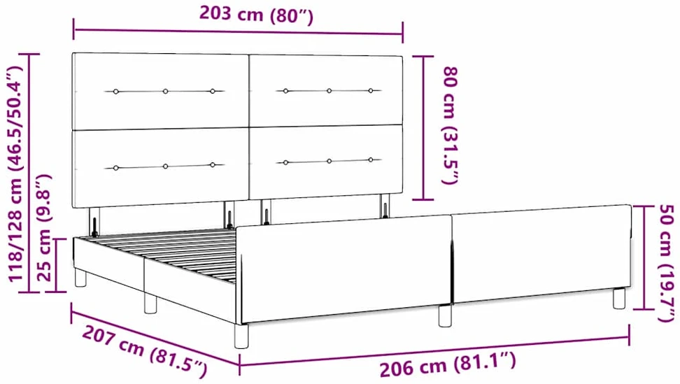 Lovos rėmas su galvūgalio Kreminė 200 x 200 cm audinys