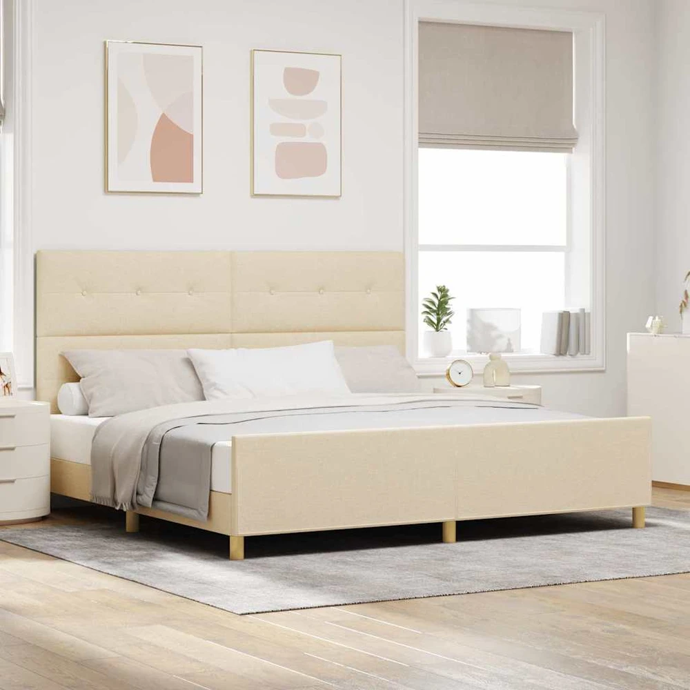 Lovos rėmas su galvūgalio Kreminė 200 x 200 cm audinys