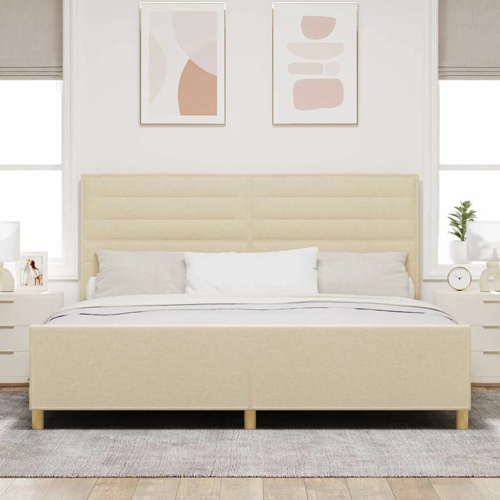 Lovos rėmas su galvūgalio Kreminė 200 x 200 cm audinys