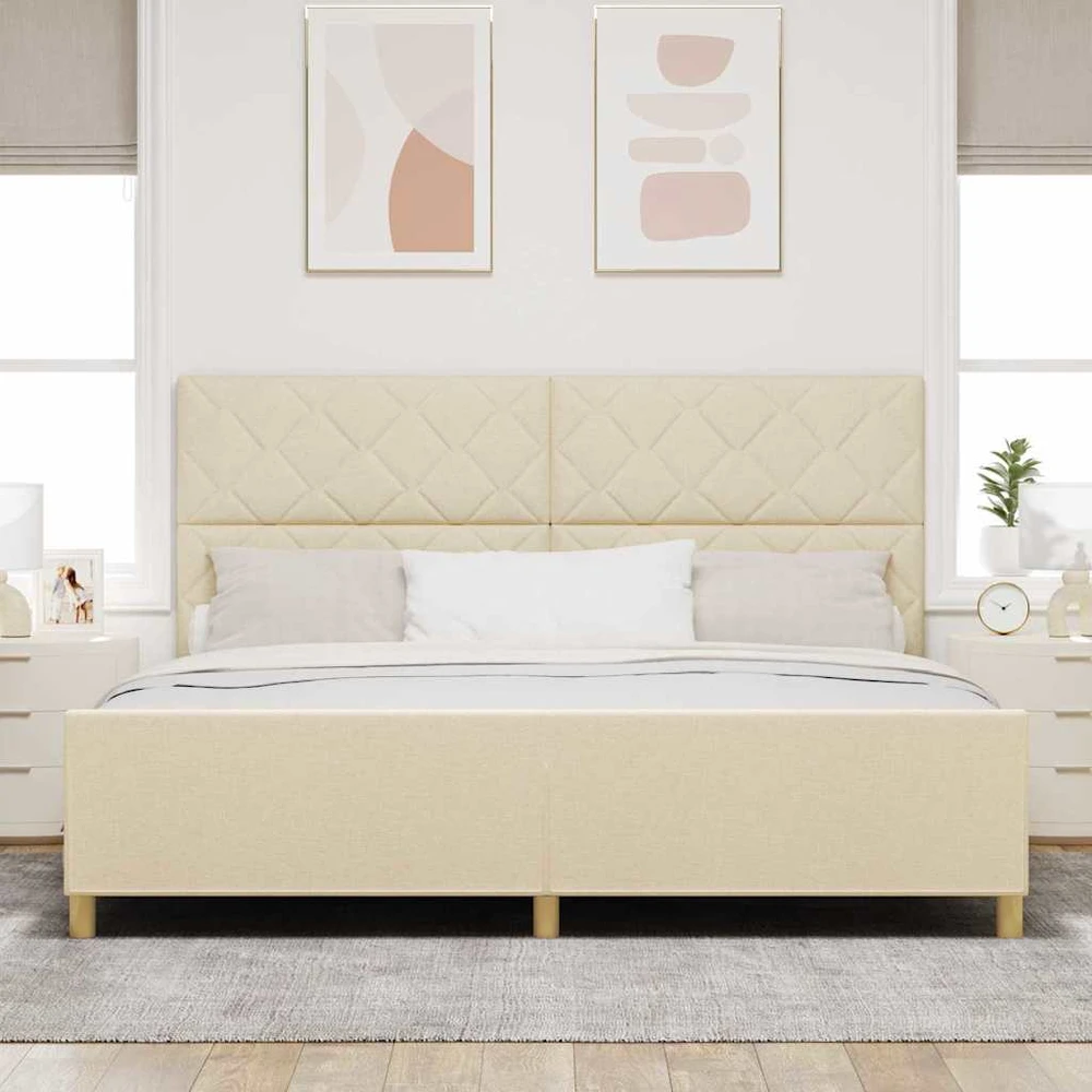 Lovos rėmas su galvūgalio Kreminė 200 x 200 cm audinys