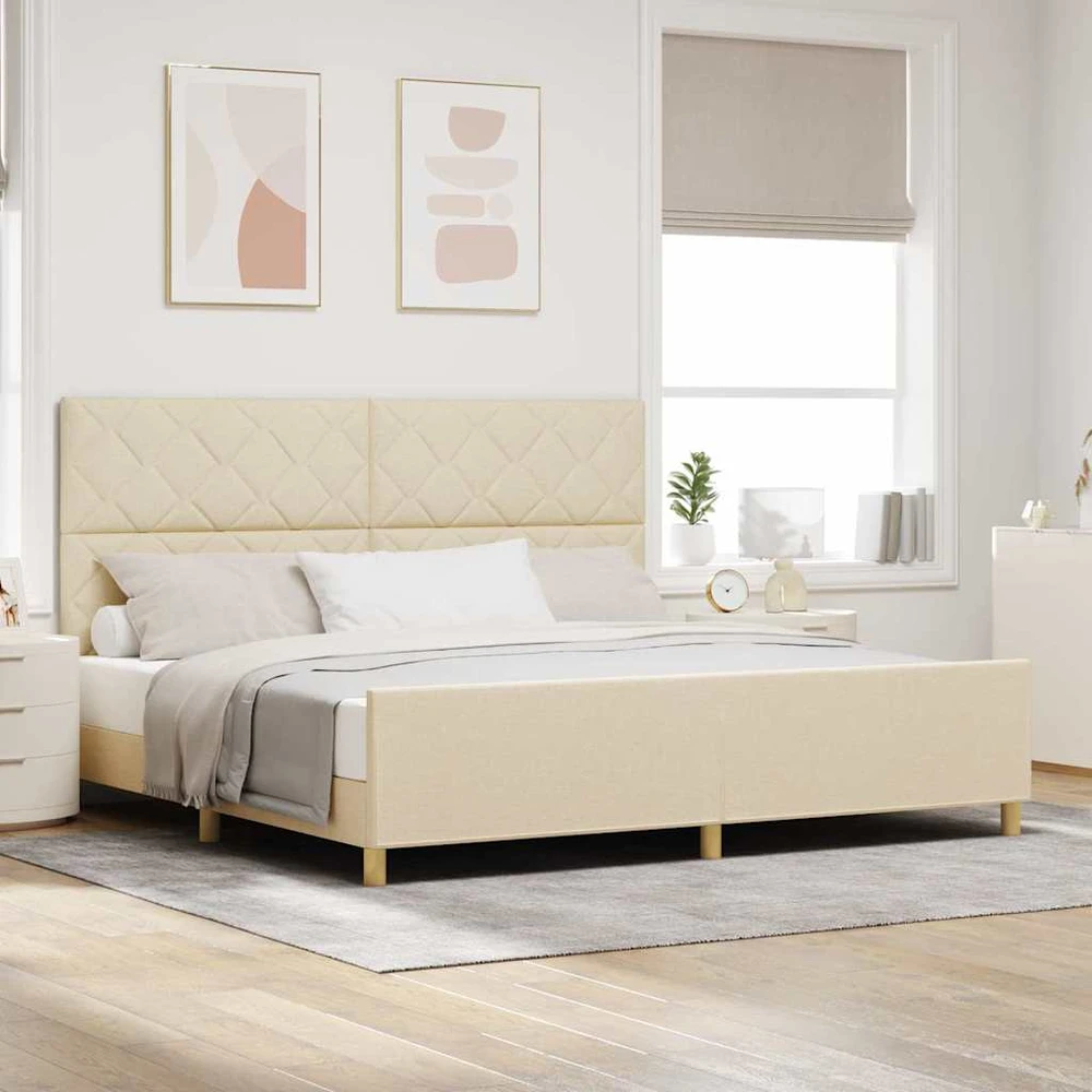 Lovos rėmas su galvūgalio Kreminė 200 x 200 cm audinys