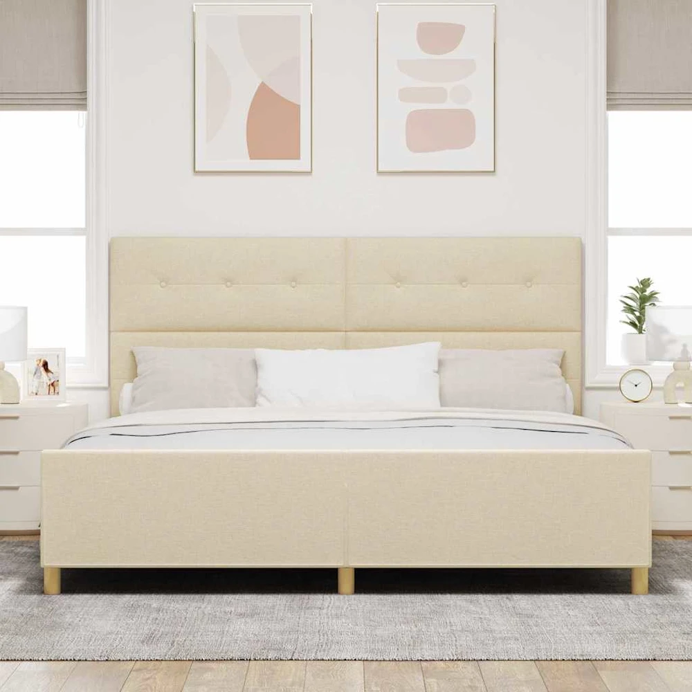 Lovos rėmas su galvūgalio Kreminė 200 x 200 cm audinys