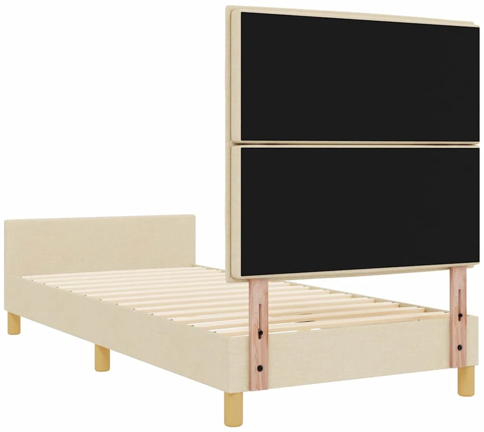 Lova Lovos rėmas su galvūgalio Kreminė 90 x 200 cm audinys