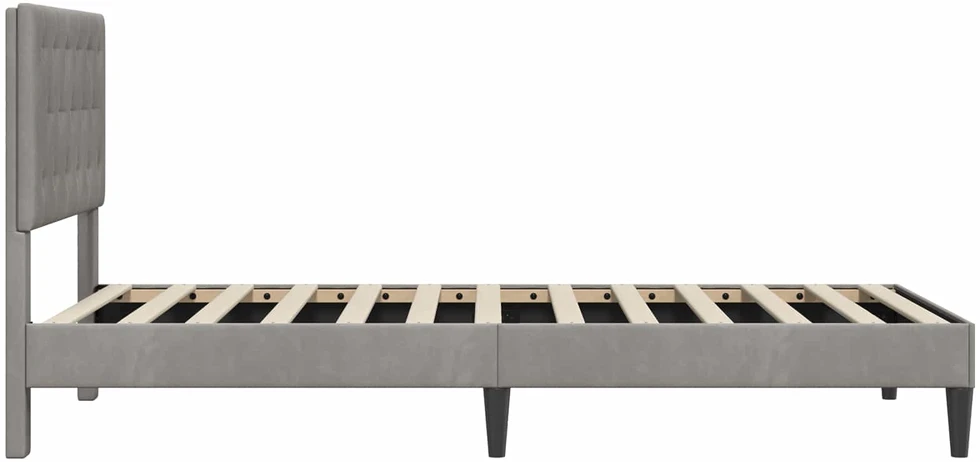 Lova Lovos rėmas su galvūgalio Šviesiai pilka 100 x 200 cm Aksomas