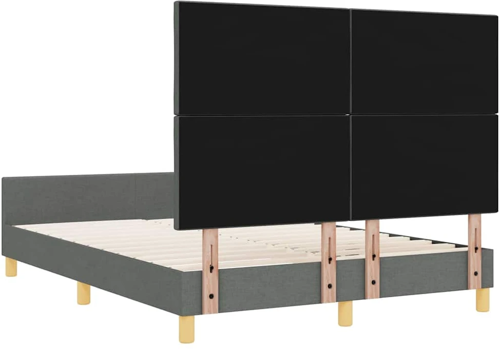 Lovos rėmas su galvūgalio Tamsiai pilka 160 x 200 cm audinys