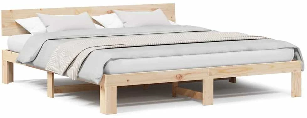 Lovos rėmas Natūrali 200 x 200 cm Kietos pušies mediena