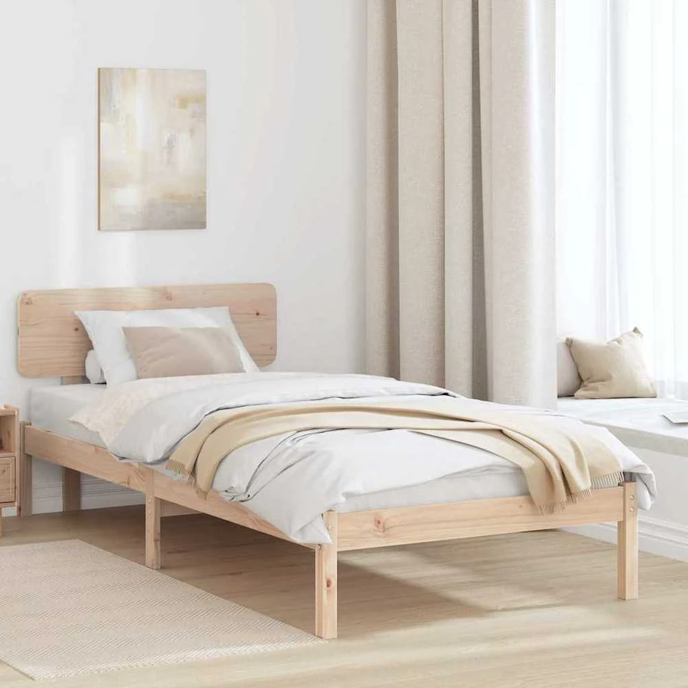 Lova Lovos rėmas Natūrali 75 x 190 cm Kietos pušies mediena
