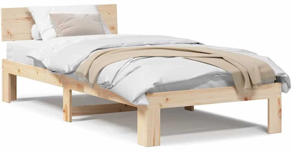 Lova Lovos rėmas Natūrali 90 x 200 cm Kietos pušies mediena