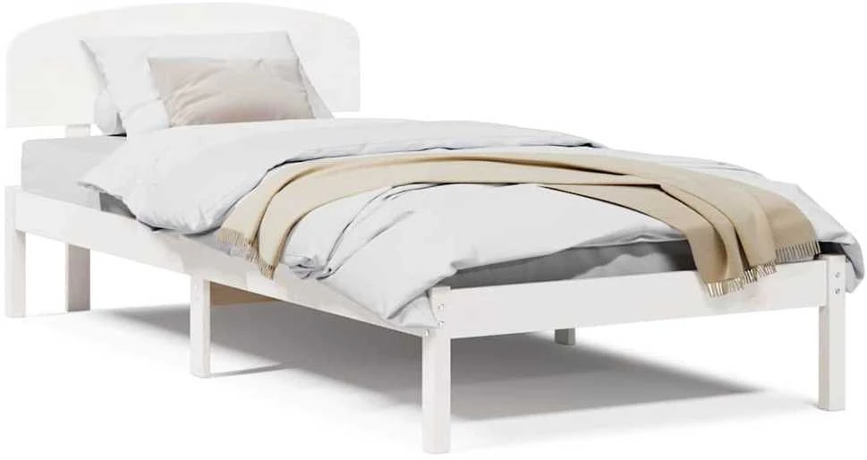 Lovos rėmas Balta 100 x 200 cm Kietos pušies mediena