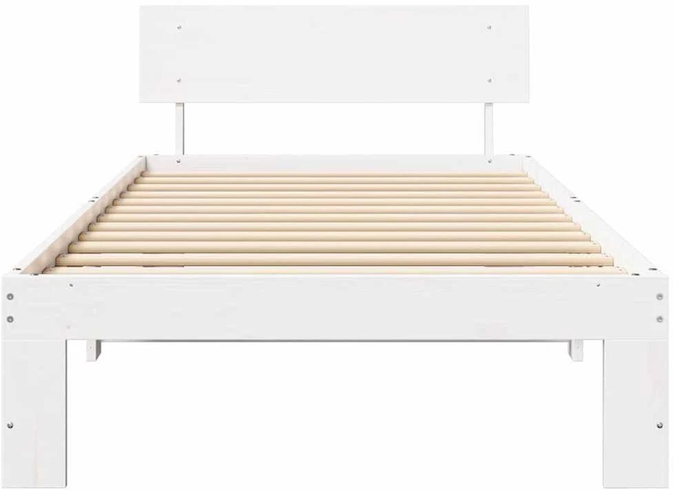 Lova Lovos rėmas Balta 90 x 200 cm Kietos pušies mediena