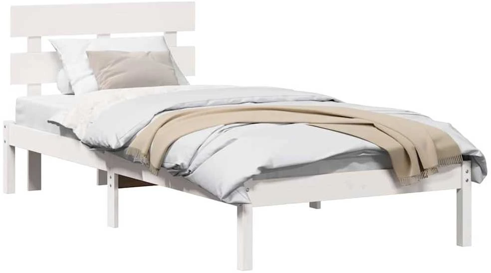 Lovos rėmas Balta 100 x 200 cm Pušies medienos masyvas