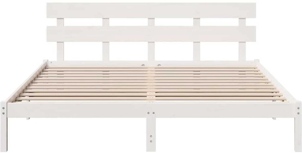 Lovos rėmas Balta 180 x 200 cm Pušies medienos masyvas