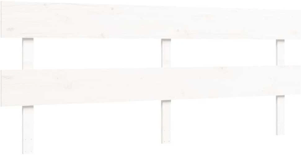 Lovos rėmas su galvūgaliu, baltas, 200x200cm, medienos masyvas