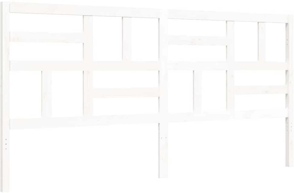 Lovos rėmas su galvūgaliu, baltas, 200x200cm, medienos masyvas
