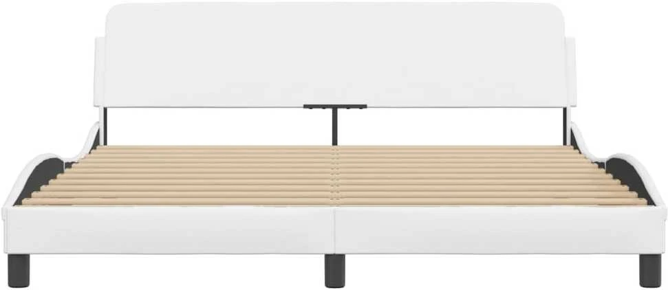 Lovos rėmas su galvūgaliu, baltos, 180x200cm, dirbtinė oda