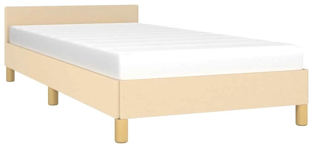 Lovos rėmas su galvūgaliu be čiužinio kreminės 90x200cm audinys