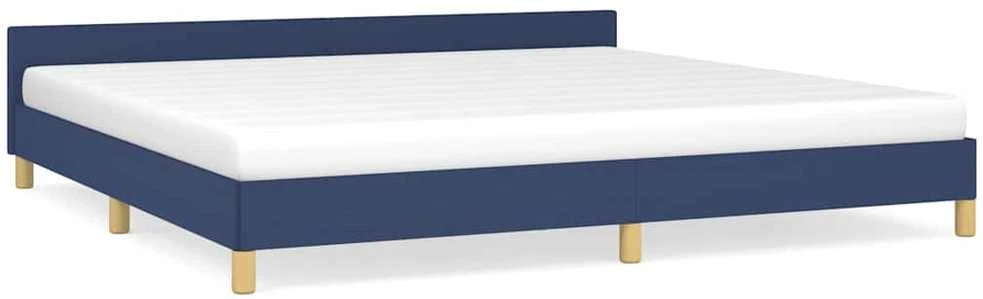 Lovos rėmas su galvūgaliu be čiužinio mėlynas 200x200cm audinys